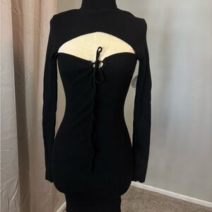 Elegant Black Cut-Out Dress